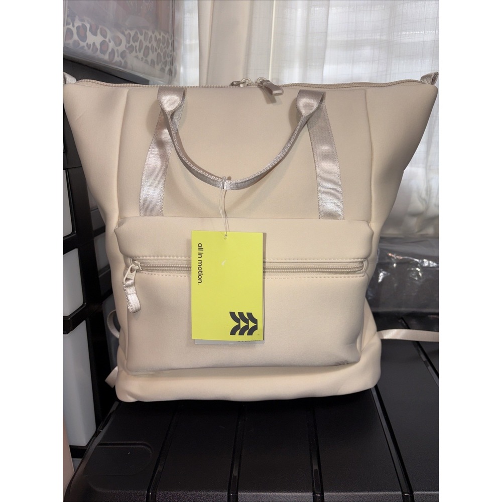 NWT All In Motion Tote/BookBag Water Repellent 16" Laptop, Faux Neoprene‎ Fabric - Picture 2 of 15
